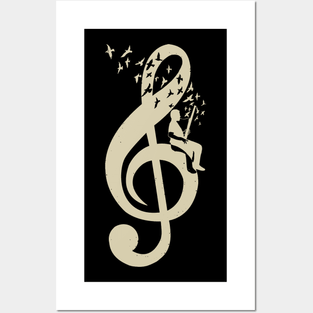 Treble Clef -  Music Bassoon - Vintage Wall Art by barmalisiRTB